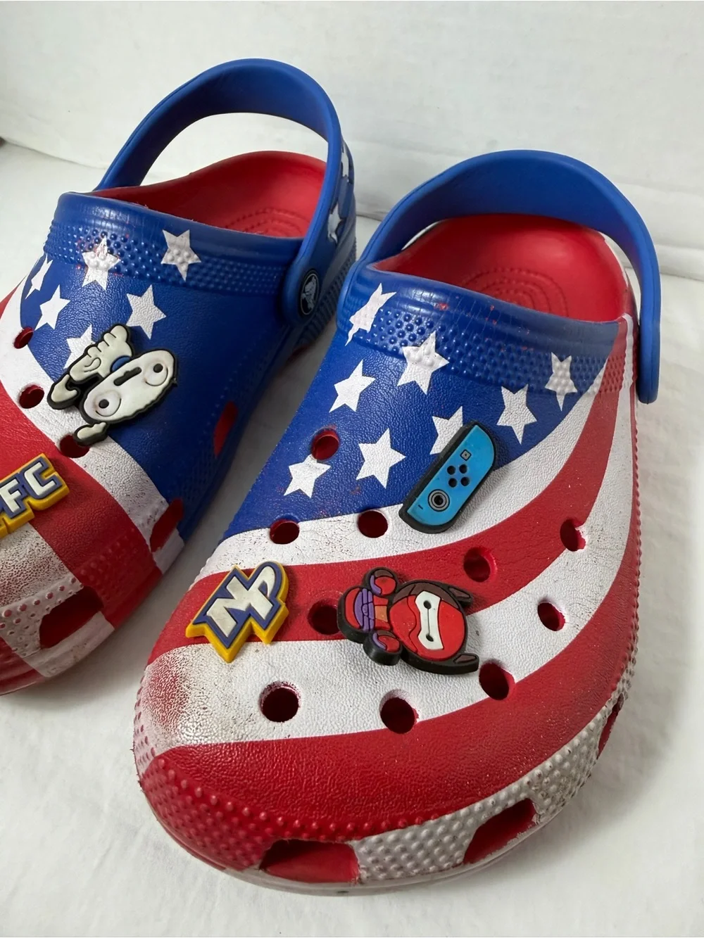 CROCS Kids Patriotic Star-Stripe Clogs in Red & Blue